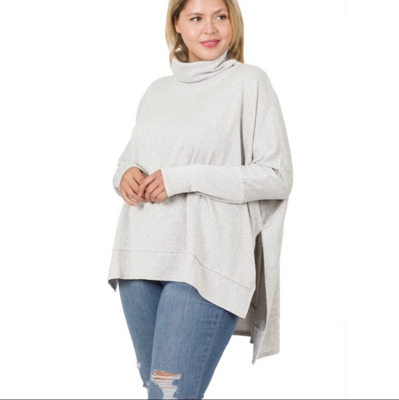 Plus Size Melange Cowl neck Oversized Sweater ✨️ - Picture 3 of 11